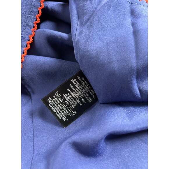 Anthropologie Leifsdottir Women's Fanned Floral Dress Silk Watercolor Blue Small - Picture 4 of 8